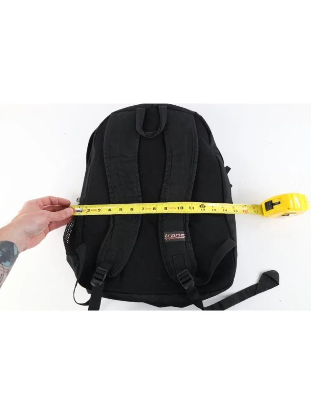 Vintage 90s Y2K Spell Out Trans Jansport Padded Backpack Book Bag Carry On Black